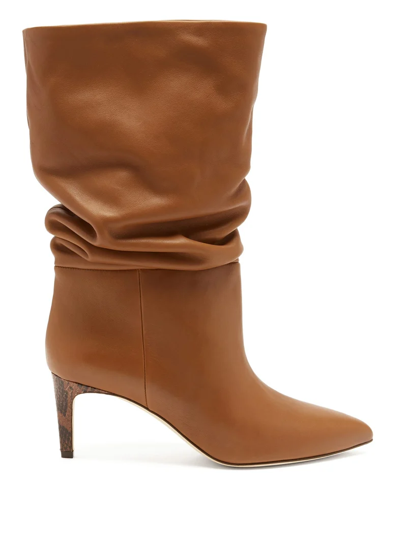 Slouchy leather boots