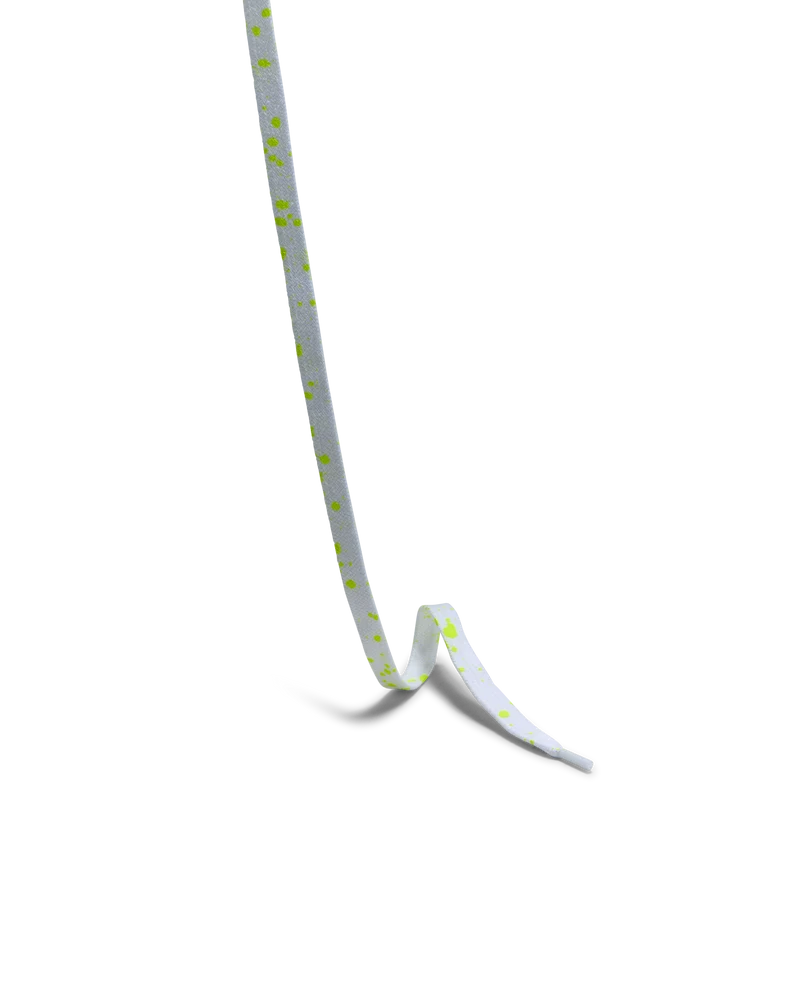Men’s Laces in Cotton, White Neon Yellow