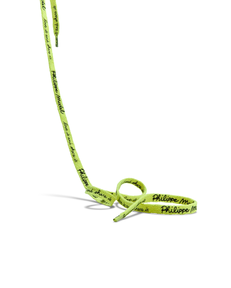 Men’s Laces in Cotton, Neon Yellow Black