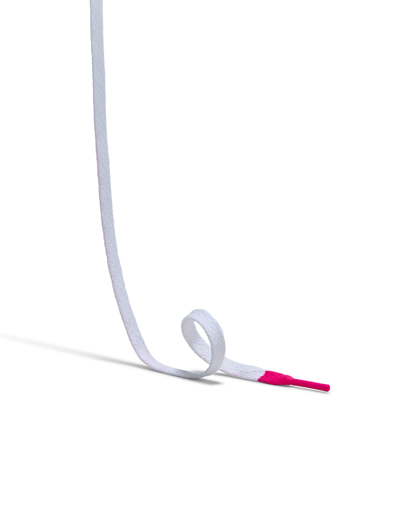 Women’s Laces in Cotton, White Neon Fuchsia